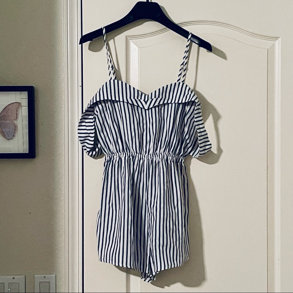 LF SEEK The Label Striped Romper, Size M